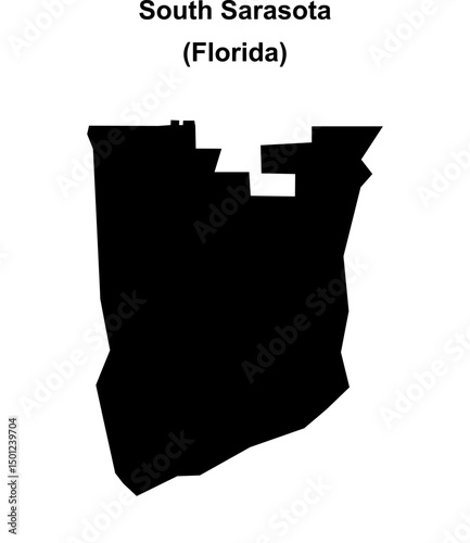 South Sarasota (Florida) blank outline map