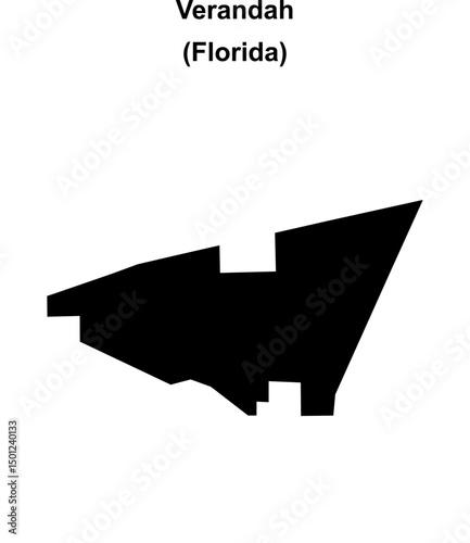 Verandah (Florida) blank outline map