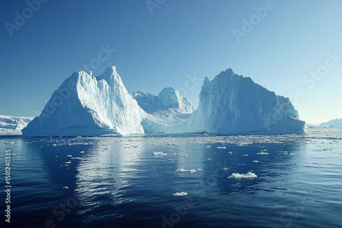 Wallpaper Mural Melting icebergs in a tranquil ocean highlighting the urgent crisis of climate change Torontodigital.ca