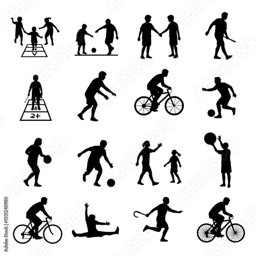 Architectural Drawings Playing people silhouette vector illustration, top view, human person Minimal style hand drawn. Sections, Elevations, Floor Plans 01