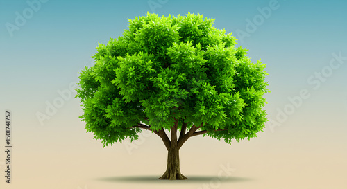 Isolated green tree illustration for nature background and landscape design element vector graphic stock photo