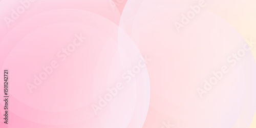 Minimalist banner background, pastel colorful, pink and yellow gradations. Circle effect style geometric, abstract modern