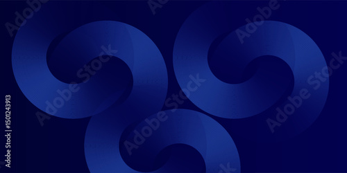Abstract glowing circle lines on dark blue background. Geometric stripe line art design. Modern shiny blue lines. Futuristic technology concept. Suit modern