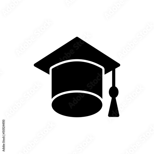 Education icon symbol for apps and websites. Graduation cap sign and symbol. Graduate. Students cap