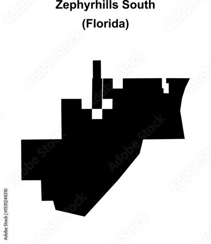 Zephyrhills South (Florida) blank outline map
