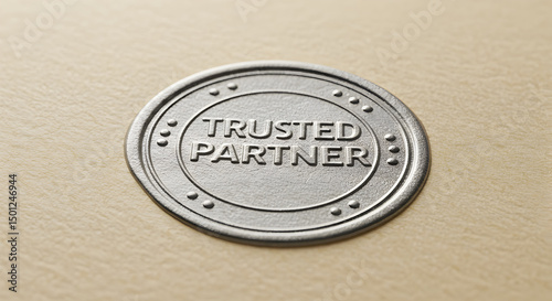Trusted partner seal of approval symbol for business collaboration and reliable partnerships concept