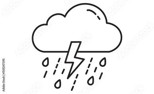 雷雨を表す天気アイコンイラスト