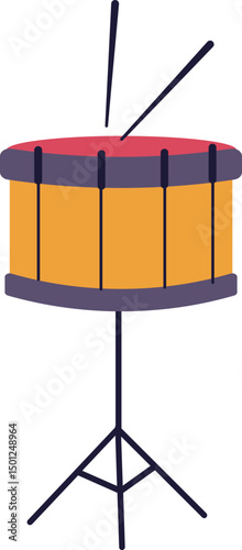 Drum with Drumsticks  Illustration