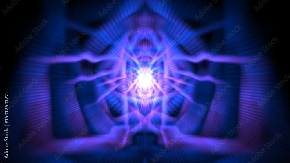Animation video vj loop with bokeh effect background and motion blur effect
