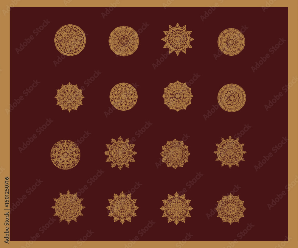 Fototapeta premium Elegant black luxury background with gold mandala ornament design. luxury ornamental mandala design background in gold color. Arabesque mandala pattern design with abstract background. 