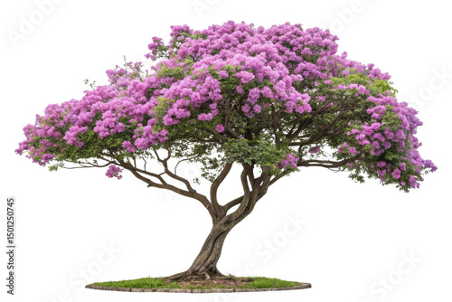 Magnificent Blooming Jacaranda Tree on Transparent Background,ai generated