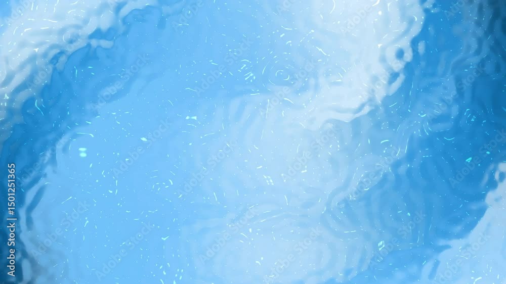 Rippled blue water texture with soft light reflections and gentle wave patterns, ideal for calm aquatic backgrounds and refreshing motion visuals