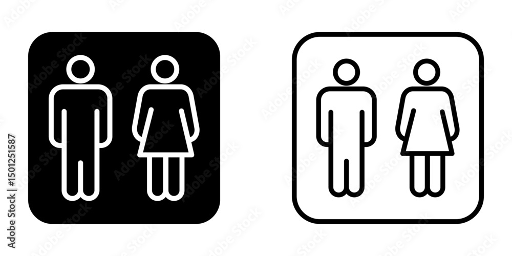 Male and Female icon on white background Male and Female icon on white background