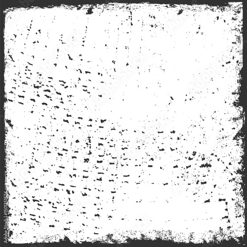 Grunge Overlay Texture Frame. Distressed Concrete, Stamp, Dirt, Paint and Ink Vector Background