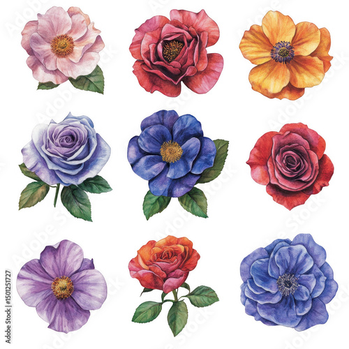 Floral Collection,  Roses and Anemones