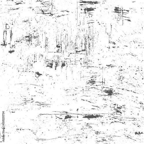 Grunge Texture Overlay Vector. Distressed Stamp Effect, Dirty Concrete Surface, Scratched Paint, Ink Splatter, Vintage Grunge Background and Urban Noise Element
