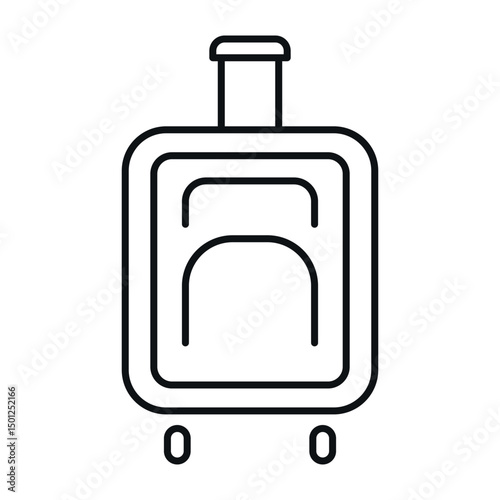 Travel bag icon with linear outlines symbolizing exploration and the joy of travel. Ideal for travel-related graphics and applications.