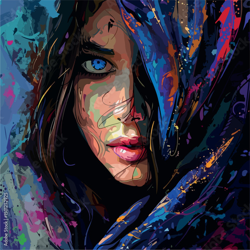 illustration, face, picture, portrait, art, design, hair, young, drawing, beautiful, beauty, lady, blur, watercolor, hairstyle, girl, decoration, fashion, sketch, people, color, woman, style, glamour,