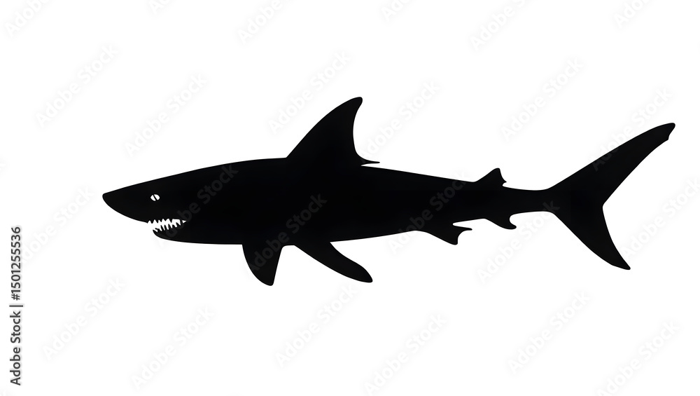 Fototapeta premium shark logo type black and white icon