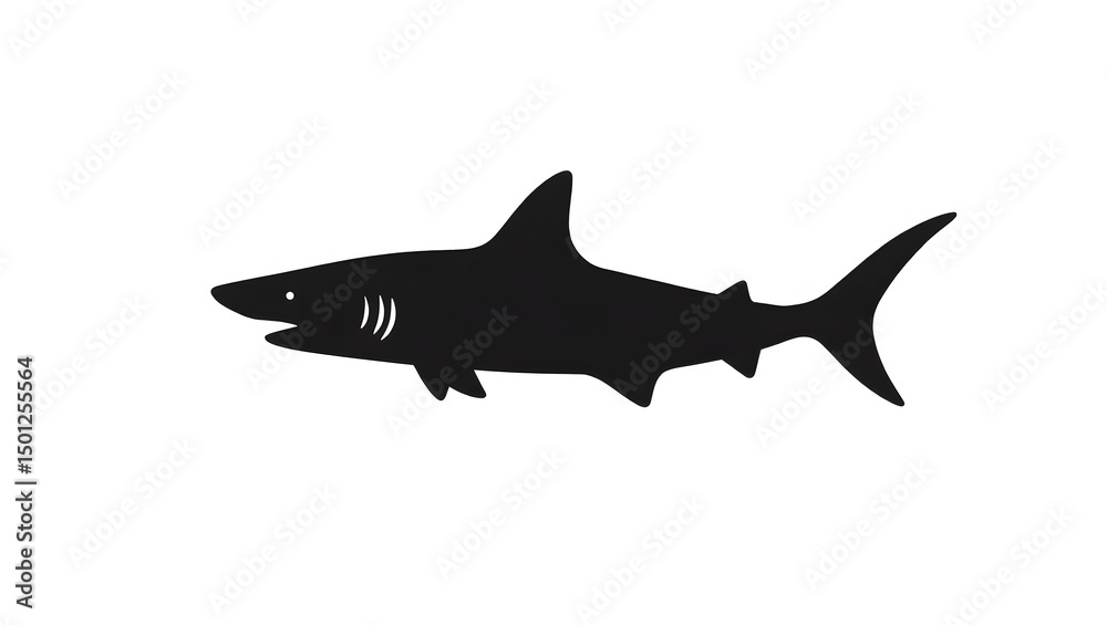 Fototapeta premium shark logo type black and white icon