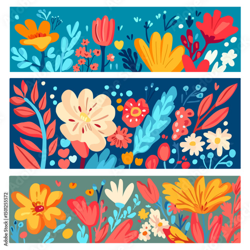 These vibrant and charming floral patterns burst with a joyful symphony of colors, truly brightening any space they adorn