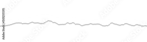 Ripped torn paper edges isolated with clipping path