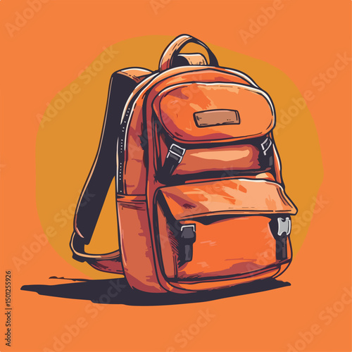 illustration, backpack, vector, drawing, travel, design, isolated, school, white, graphic, icon, back, student, background, pack, bag, sketch, business, sport, baggage, adventure, equipment, 