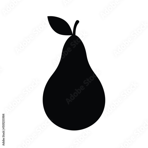 Pear fruit vector silhouette