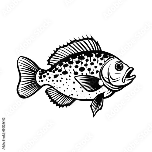 Detailed Crappie Fish Art