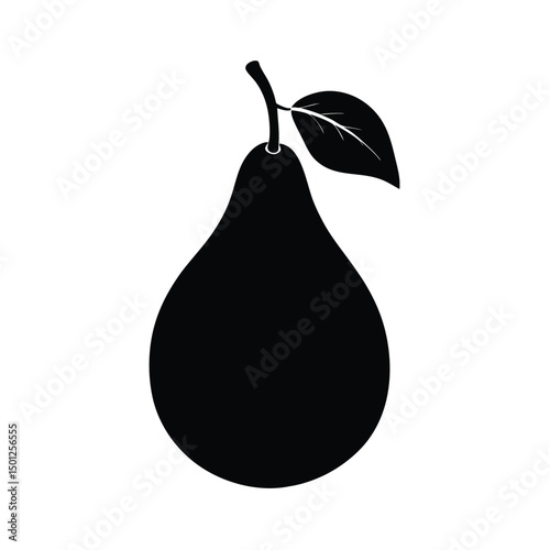 Pear shape vector silhouette