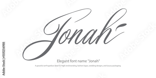 Elegant font name "Jonah" – A graceful serif typeface ideal for high-end branding, fashion logos, wedding designs, and luxury packaging.
