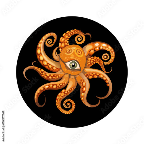 Mythical Golden Kraken Octopus