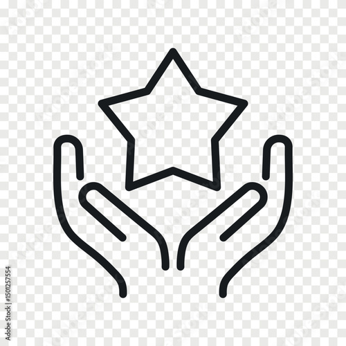 Bag with star bonus vector outline icon