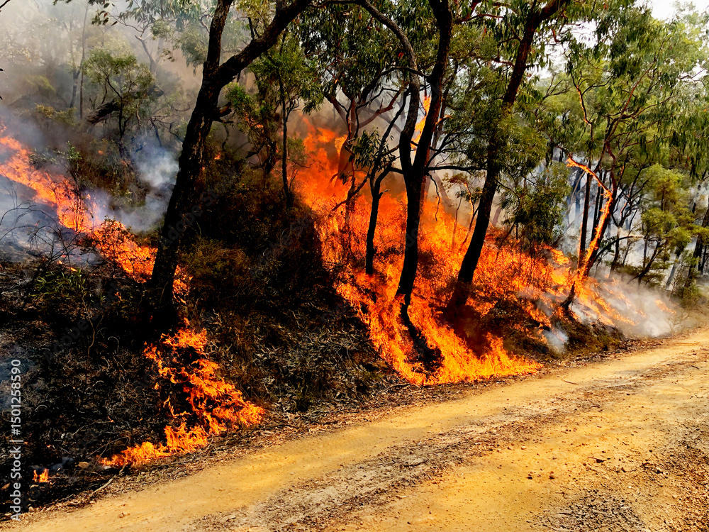 Obraz premium Climate change and the Australian black summer bushfires