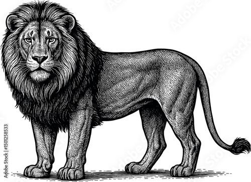 Lion walking side view vector black silhouette cricut print design isolated on a plain white background