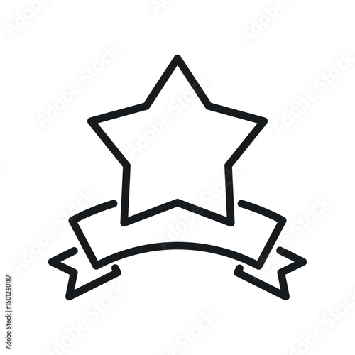 Star award vector outline icon