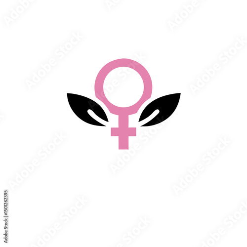 A symbolic pink Venus figure representing femininity and empowerment in a on transparent background