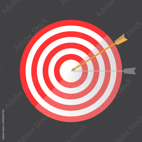 Target with Arrows Hitting the Center