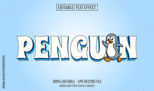 penguin editable text effect