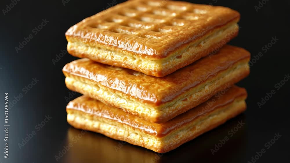 These golden crispy biscuits are a delicious and indulgent snack. Each piece is carefully wrapped in gold foil to highlight the rich, buttery taste. They're perfect for satisfying any sweet tooth.