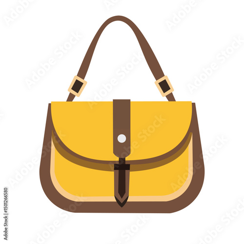 Women yellow sling bag vector art, isolated on white background, sling bag clip art, shoulder bag vector illustration, clip art sling bag
