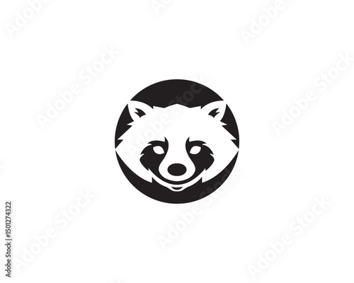 Cute Black raccoon logo
