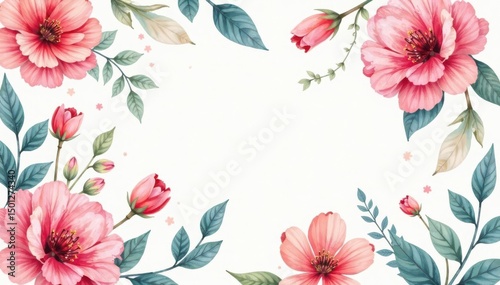 Delicate watercolor floral pattern, perfect for spring flyers , nature, flyer