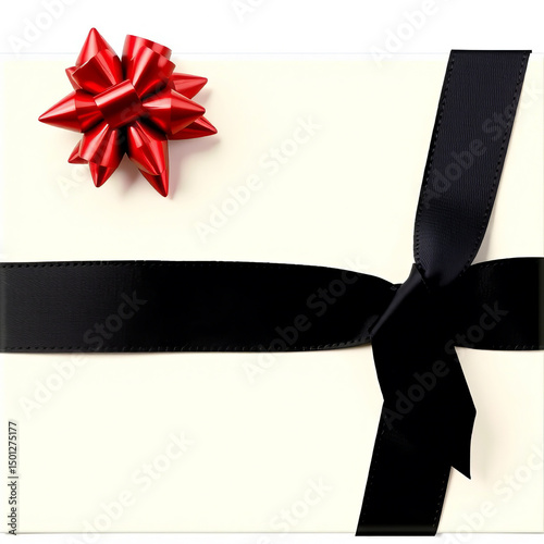 Elegant gift Card wrapped with teal ribbon ready for celebration or special occasion
