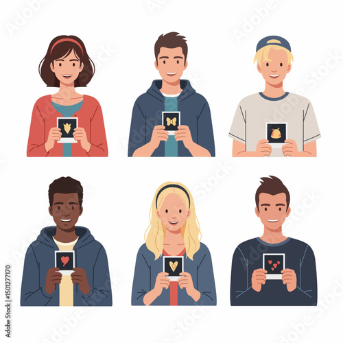 People holding ultrasound photos family concept