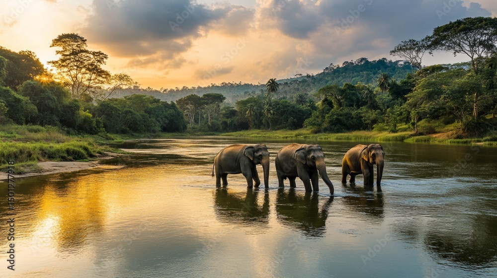 Fototapeta premium Majestic Landscapes of Sri Lanka. Breathtaking Beauty Capturing the Serene Essence of Nature in Stunning Landscapes. A Journey Through Picturesque Nature Landscapes. The beauty of Nature’s Landscape