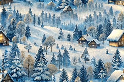 winter landscape with trees and snow