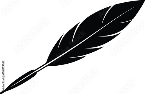 Old quill pen silhouette vector