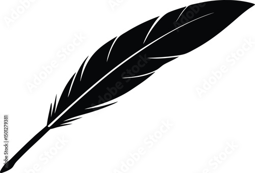 Old feather pen silhouette vector