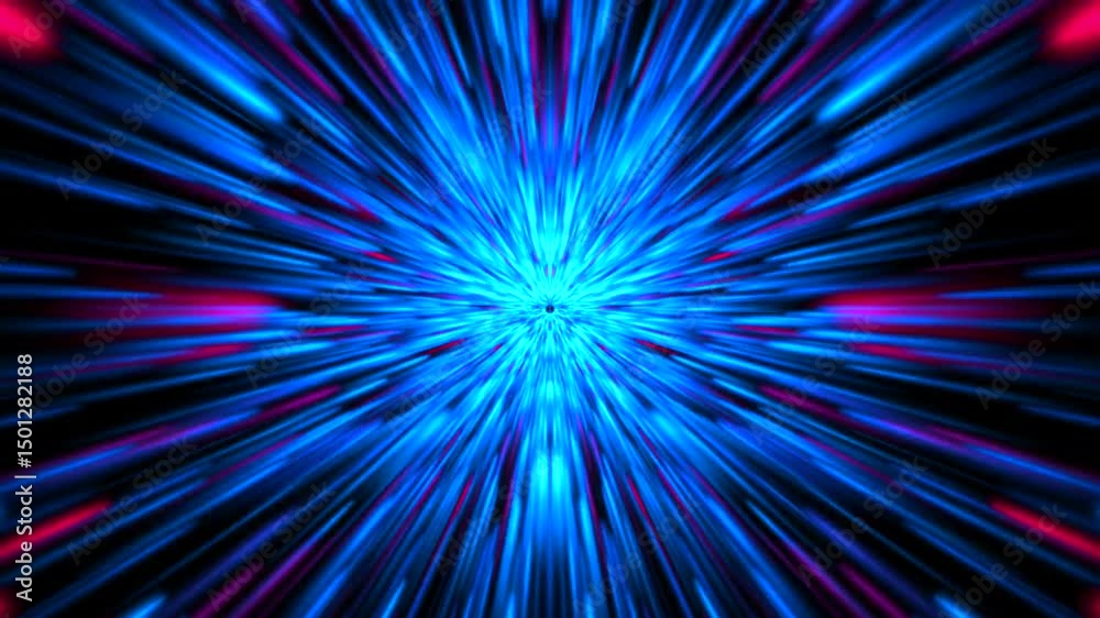 Animation video vj loop with bokeh effect background and motion blur effect